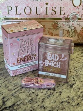 Plouise "Bad B Energy" Pink Trinket Cup with detachable strap. NIB